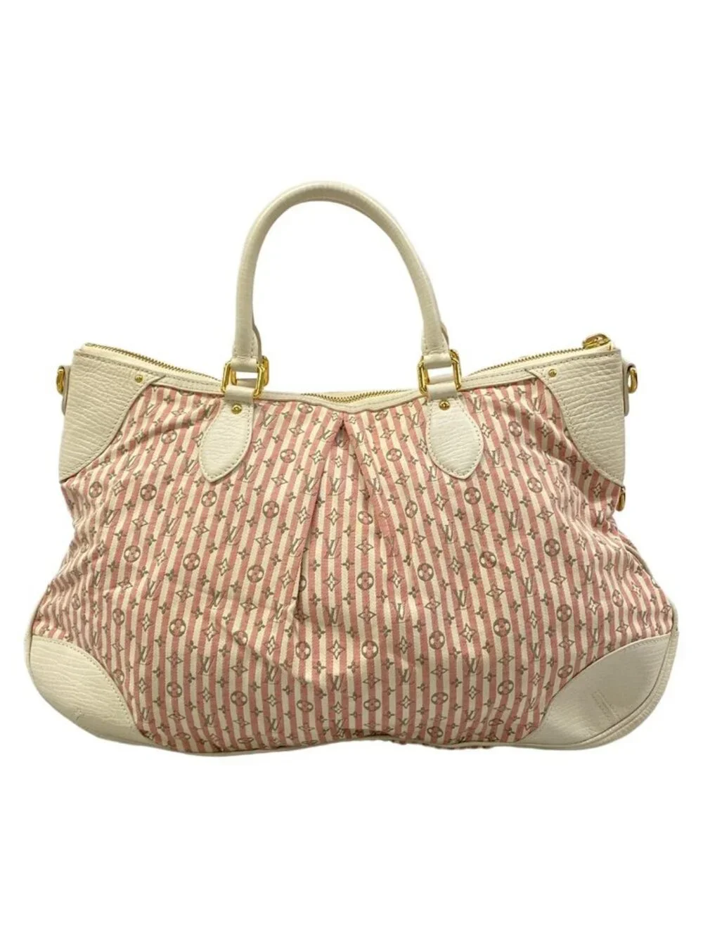 Louis Vuitton Handbag Monogram Mini Lin Croisette Marina GM Rouge Cotton Linen